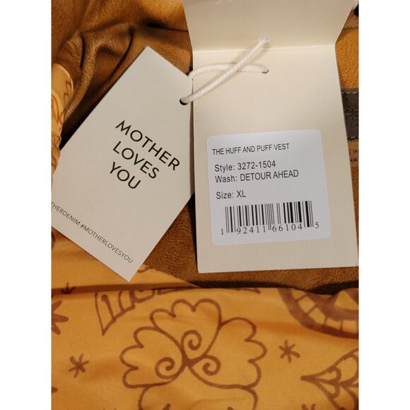 Mother The Huff And Puff Vest Brown Faux Leather Women's Size XL NWT - Picture 11 of 13